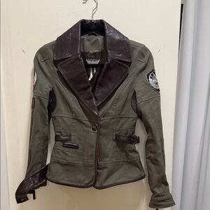 Rock & Republic Olive and Brown Blazer